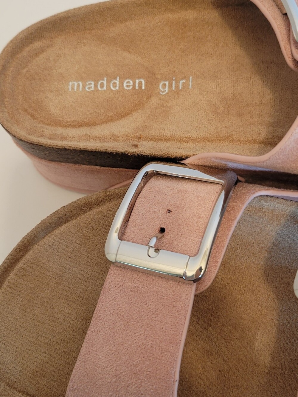Madden Girl Babess Rose Fab Platform Sandals NWT Size 9.5 Pink Double Buckle Sli - Picture 12 of 13